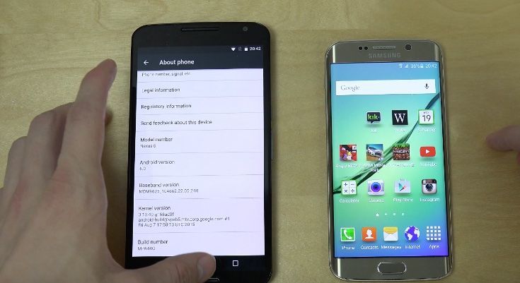 Nexus 6 con Marshmallow vs Samsung Galaxy S6 edge con lollipop, test de velocidad