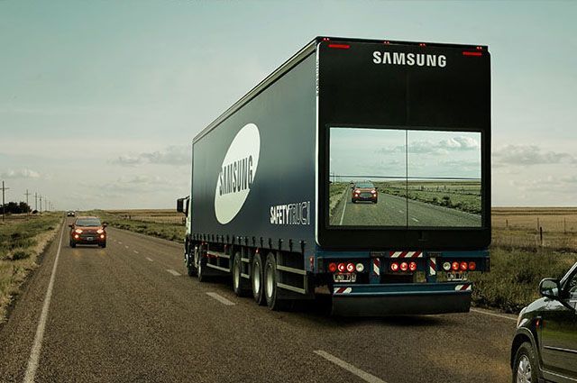 El camión transaparente de Samsung