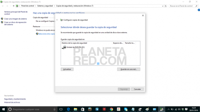 Hacer una copia de seguridad en Windows 10 - Planeta Red