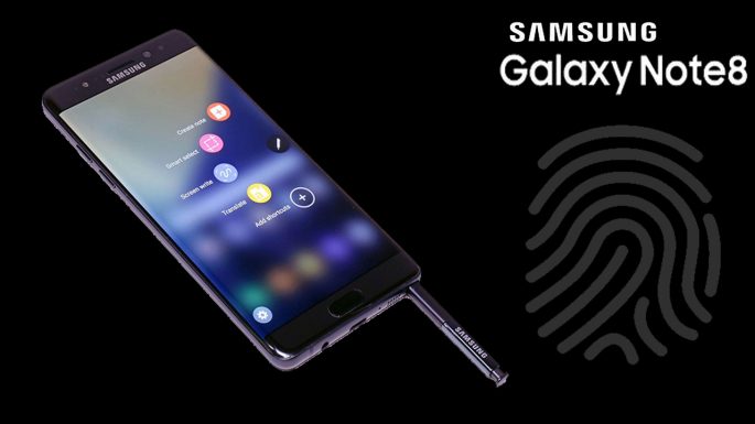 render del Samsung Galaxy Note 8 con el S Pen