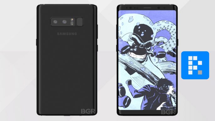 Samsung Galaxy Note 8 renders frontal y trasero