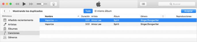 Borrar archivos duplicados iTunes