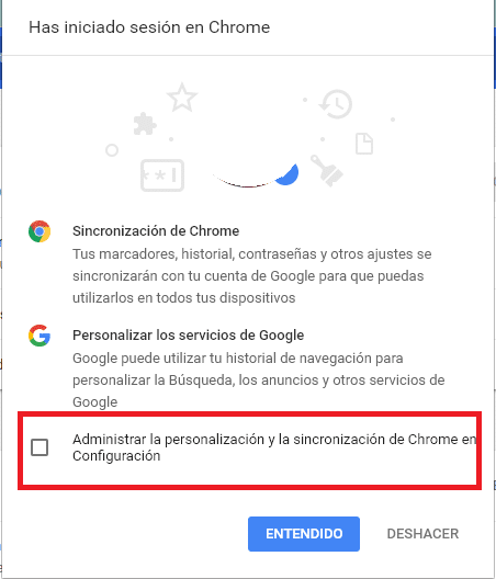 Sincroniza los datos de Google Chrome en todos los dispositivos