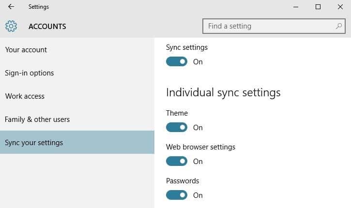 Configuración en OneDrive para Windows 10