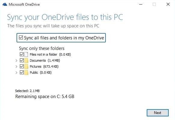 OneDrive para Windows 10