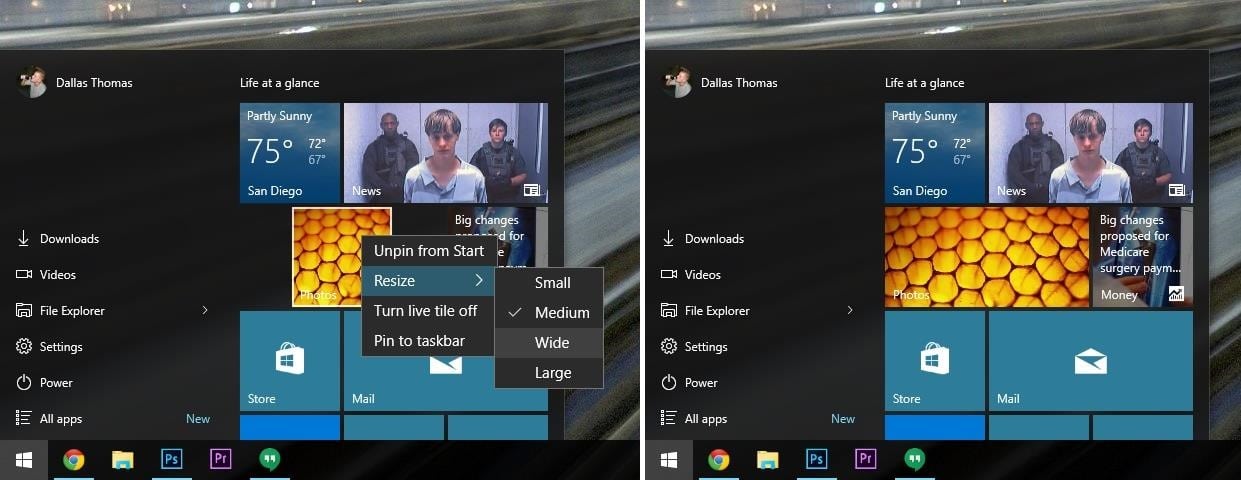 personalización del nuevo menú Inicio en Windows 10