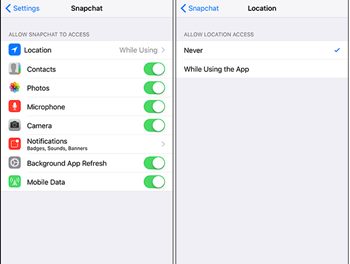 Como usar snapchat sin compartir localizacion en iOS