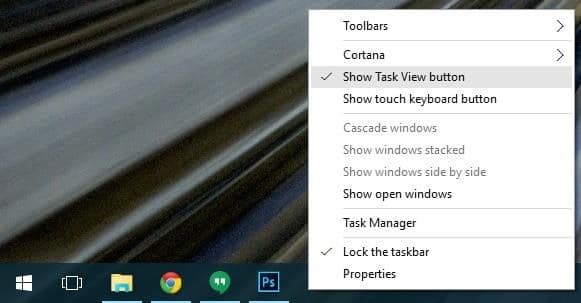 botón Vista de tareas en windows 10