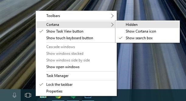 desactivación del botón Vista de tareas en windows 10