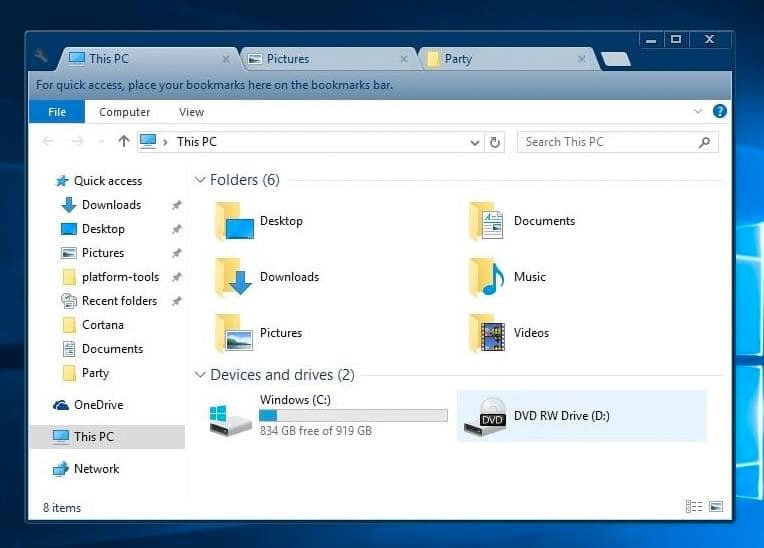 Cómo agregar pestañas al Explorador de Archivos de Windows 10