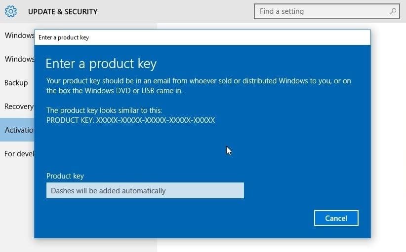 Activar Windows 10 con la clave de Windows 7 u 8