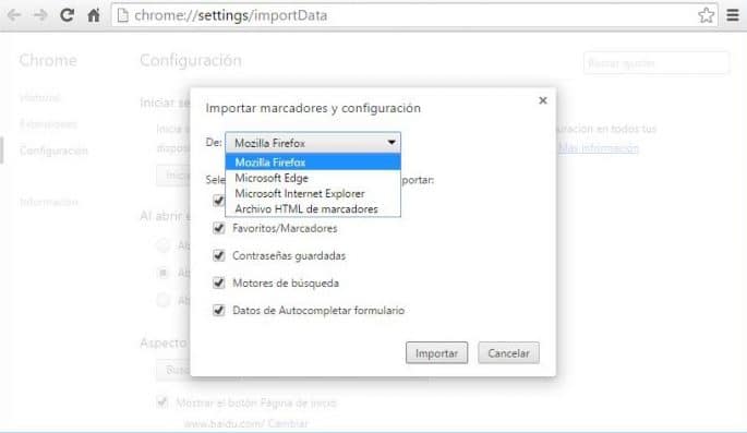Migrar datos de Chrome a Firefox