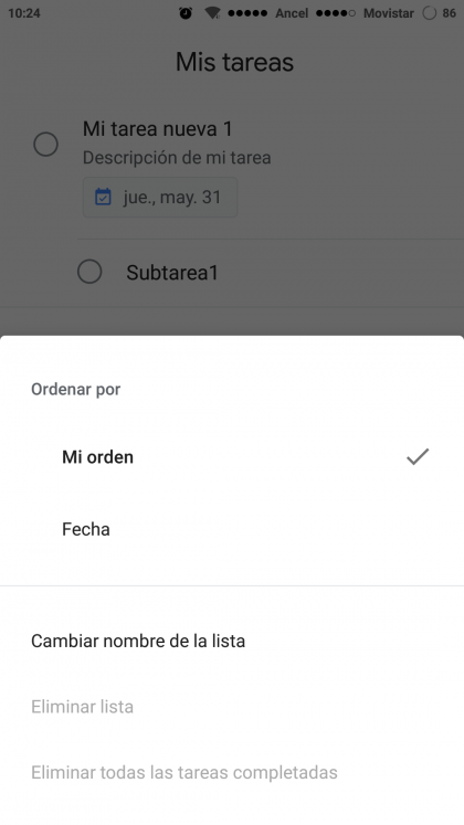 Google Tasks - organizar tareas