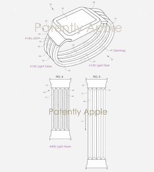 Correa camaleón patentada por Apple para smartwatch