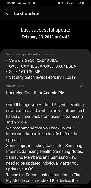 Actualización a Android 9.0 Pie para el Samsung Galaxy S8
