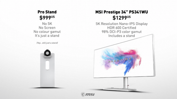 Mac Pro Stand vs MSI Prestige PS341WU 