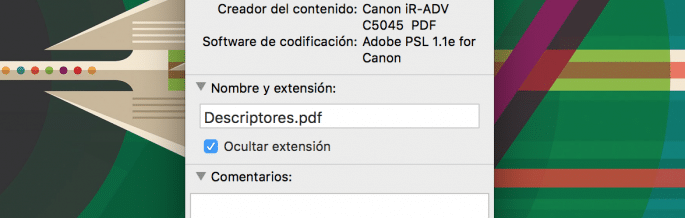 ¿Cómo ver la extensión de un archivo en Mac?
