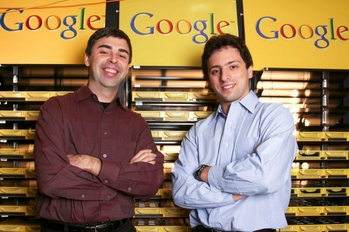 Los fundadores de Google Sergey Brin y Larry Page