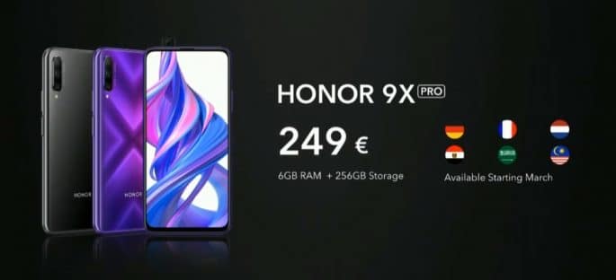 Honor 9X Pro viene con pantalla amplia de 6,59 pulgadas y sistema de cámara frontal emergente