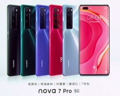Huawei Nova 7 Pro 5G viene con cámara frontal dual en pantalla perforada doble