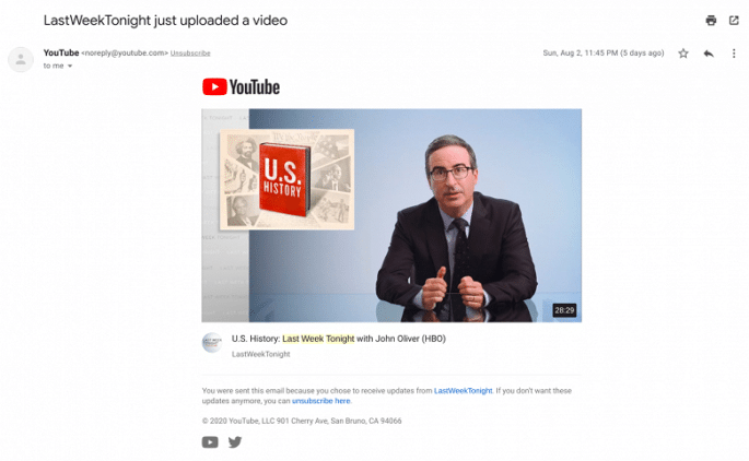YouTube dejará de escribir a los usuarios sobre nuevos videos