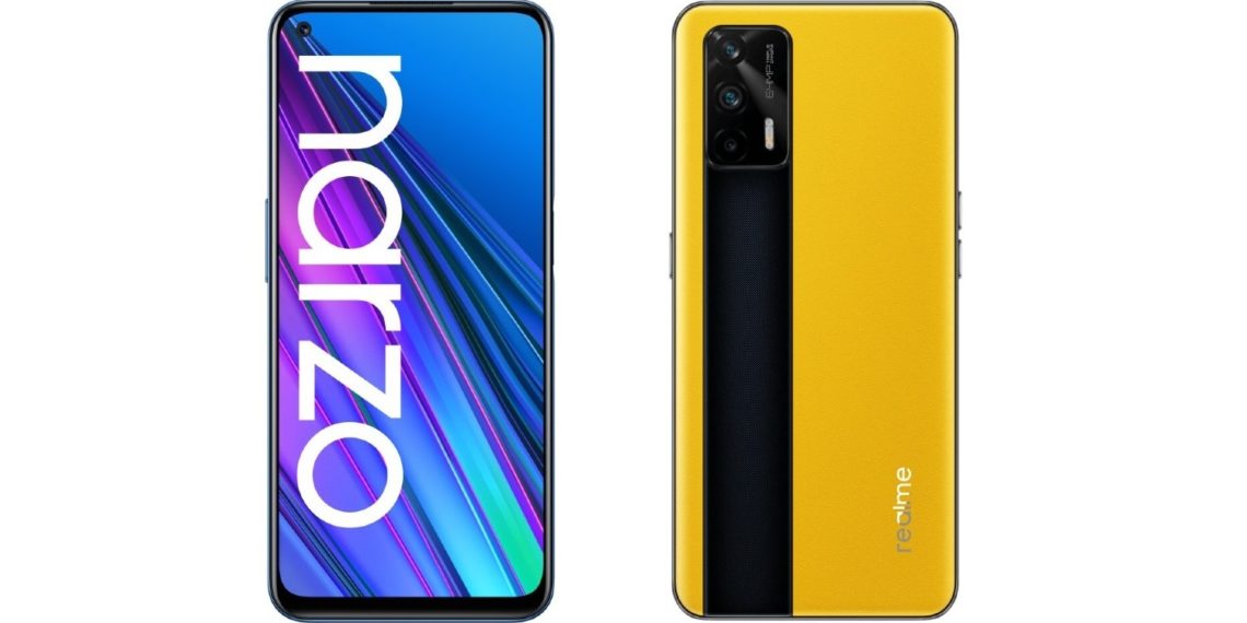 Equipo Realme Narzo 30 5G junto al Realme GT