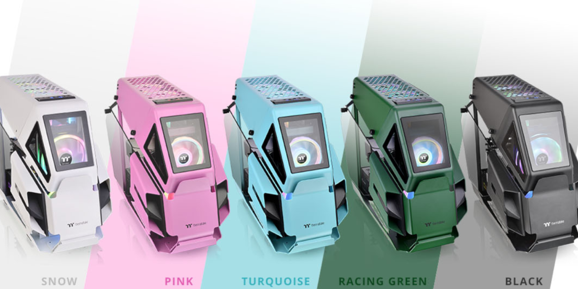 Thermaltake presenta la microcaja AH T200 en color turquesa y «verde carrera»