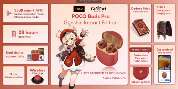 Lanzamiento mundial del POCO Watch & Buds Pro Genshin Impact edition - especificaciones, precio y más sobre este dispositivo.