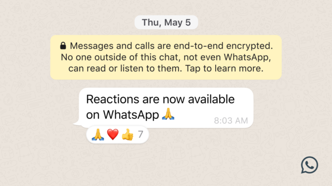 WhatsApp ya permite reaccionar a mensajes