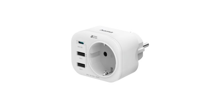 Duronic ET8W Regleta De Enchufes Múltiple | Cubo De Enchufes Con 3 Puertos USB Y Carga Inalámbrica | Base De Enchufes De 8 Tomas 3680W 16A | Torre Con Protección Contra Sobretensiones