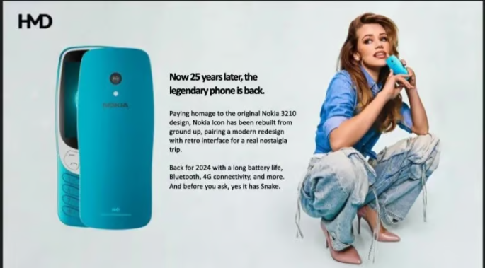 El legendario Nokia 3210 regresa con un diseño moderno y características actuales
