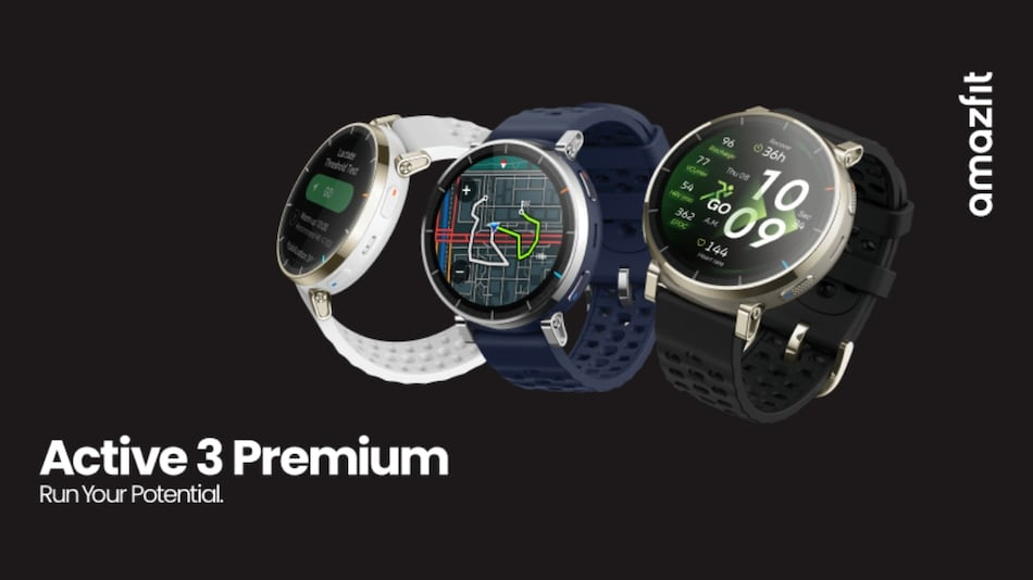 Smartwatch Amazfit Active 3 Premium en color Apex Silver con correa deportiva