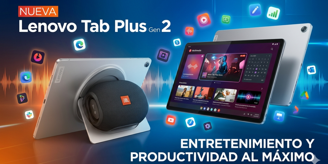 Lenovo Tab Plus Gen 2 Nuevo diseño con altavoz JBL y kickstand