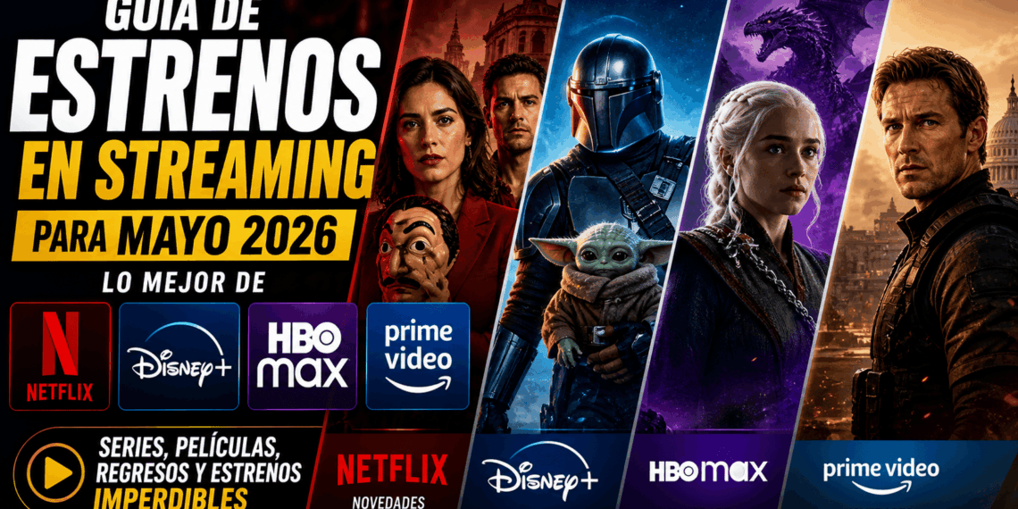 Guía de estrenos en streaming para Mayo 2026 Lo mejor de Netflix, Disney+, HBO Max y Amazon Prime