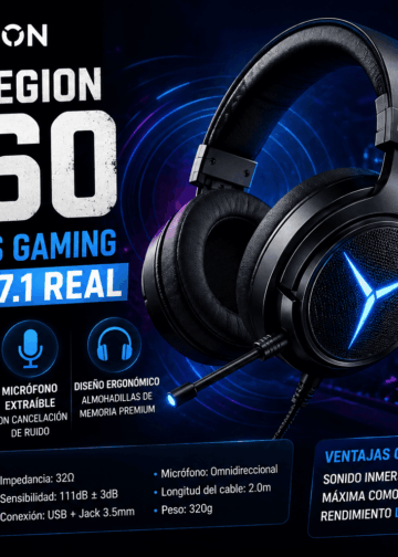 Lenovo Legion Y960: Auriculares con sonido 7.1 real, precio y specs