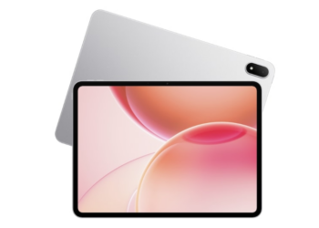 Tablet Oppo Pad 6 con pantalla encendida y diseño trasero metalico.