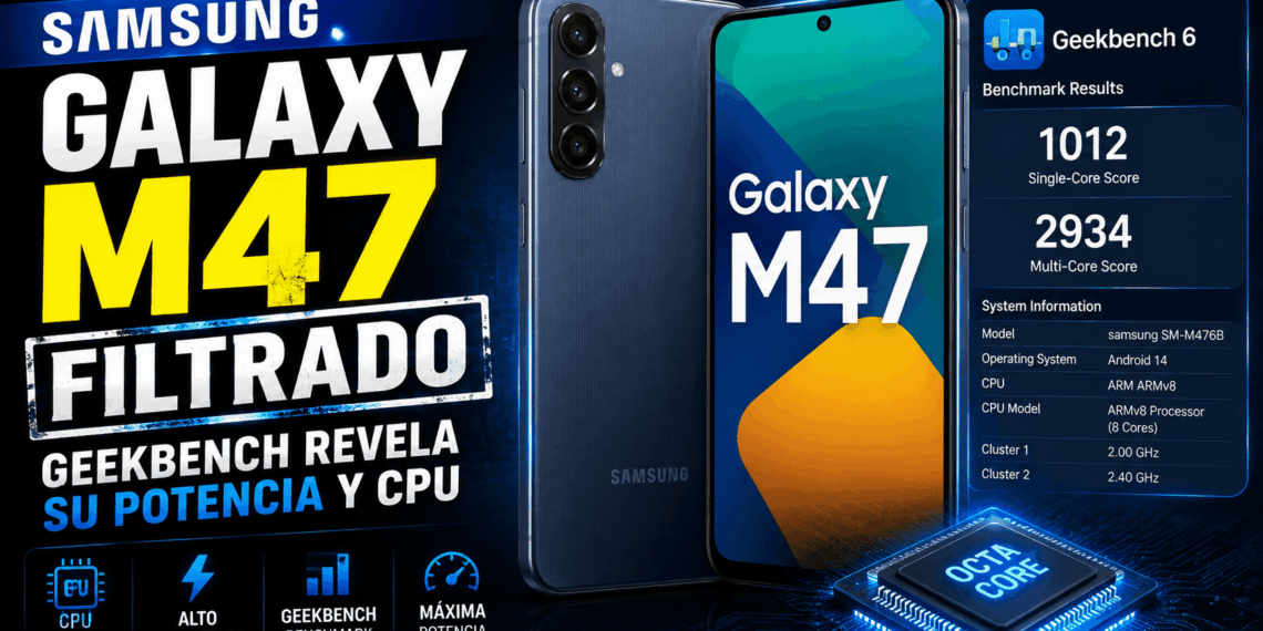 Samsung Galaxy M47 filtrado: Geekbench revela su potencia y CPU