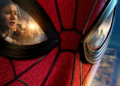 Arte conceptual del superheroe Spider Man trepando edificios en la pelicula Brand New Day.