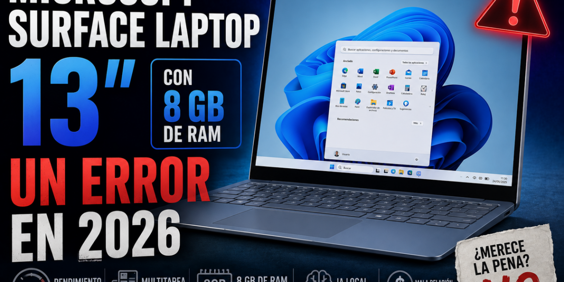 Microsoft Surface Laptop 13 con 8 GB de RAM un error en 2026