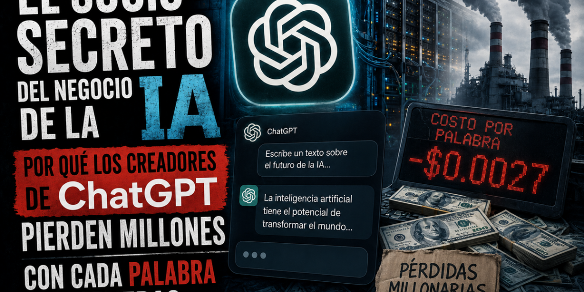 Ilustración sobre la economía de los tokens en IA mostrando servidores y gráficos de costes financieros.