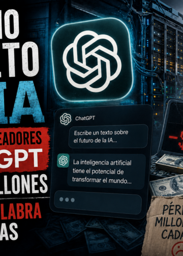 Ilustración sobre la economía de los tokens en IA mostrando servidores y gráficos de costes financieros.