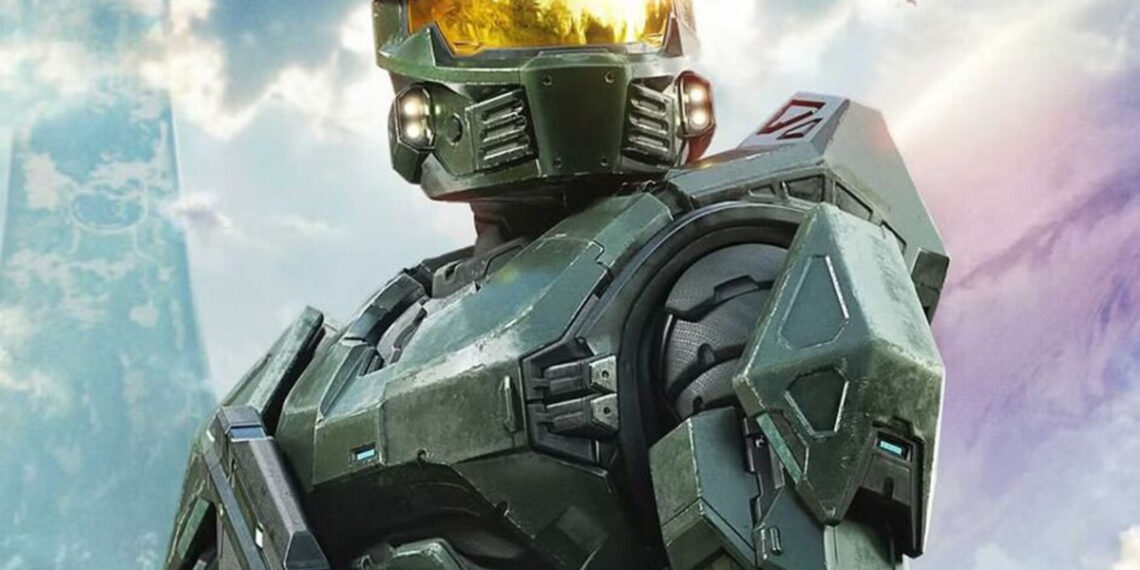 El Jefe Maestro sosteniendo un rifle en una escena de Halo Campaign Evolved en Unreal Engine 5.