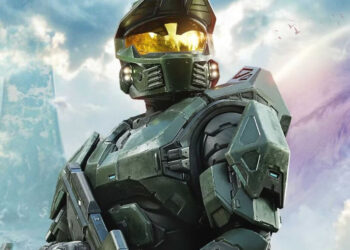 El Jefe Maestro sosteniendo un rifle en una escena de Halo Campaign Evolved en Unreal Engine 5.