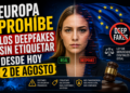 Mazo de juez sobre un teclado de ordenador con un candado digital y el logotipo de la Unión Europea.