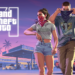 Imagen de los protagonistas de GTA 6 con el logo de fondo