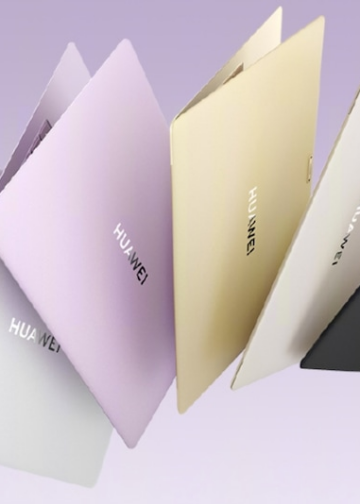 Portátil ultraligero Huawei MateBook Pro S abierto mostrando su pantalla OLED táctil.