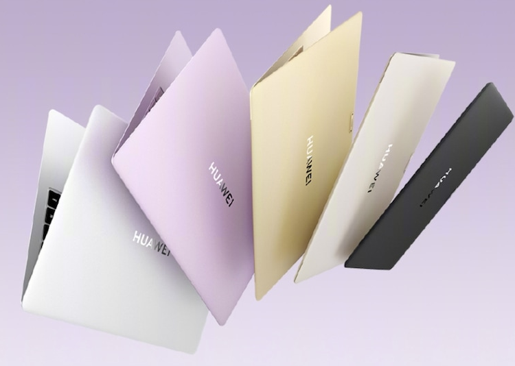 Portátil ultraligero Huawei MateBook Pro S abierto mostrando su pantalla OLED táctil.