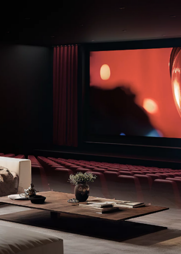 Televisor Sony BRAVIA 9 M2 en un salón moderno mostrando una imagen de alto contraste.