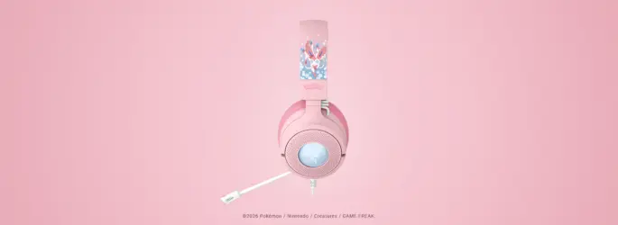 Vista lateral del Razer Kraken V4 X Sylveon Edition